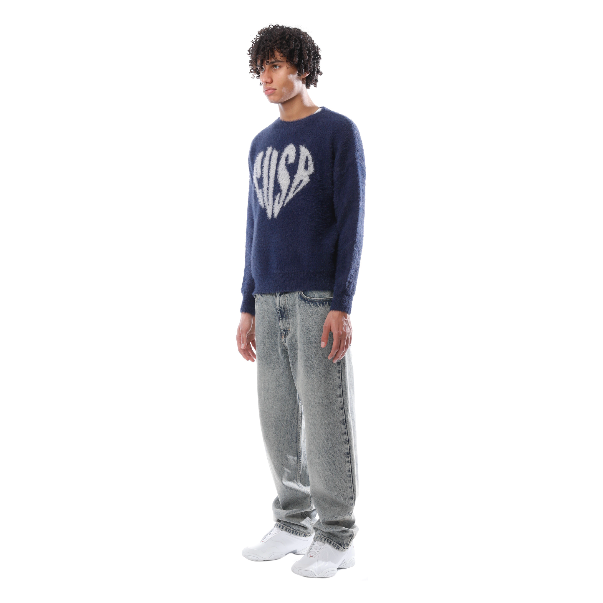 HEART MOHAIR NAVY BLUE