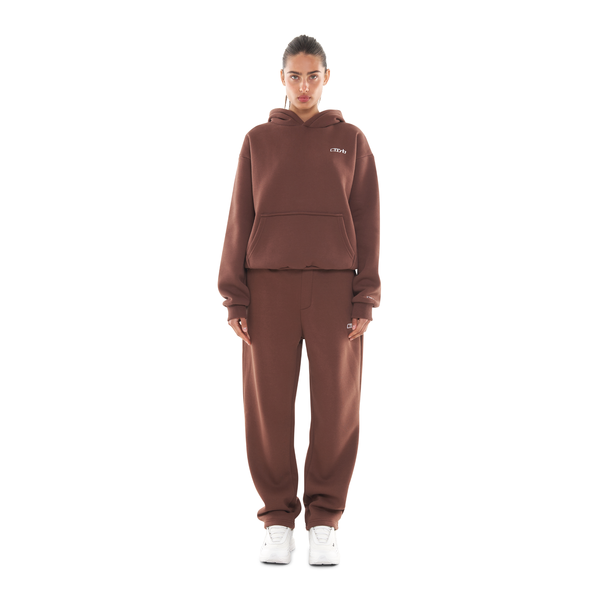 OPEN LEG JOGGER BROWN