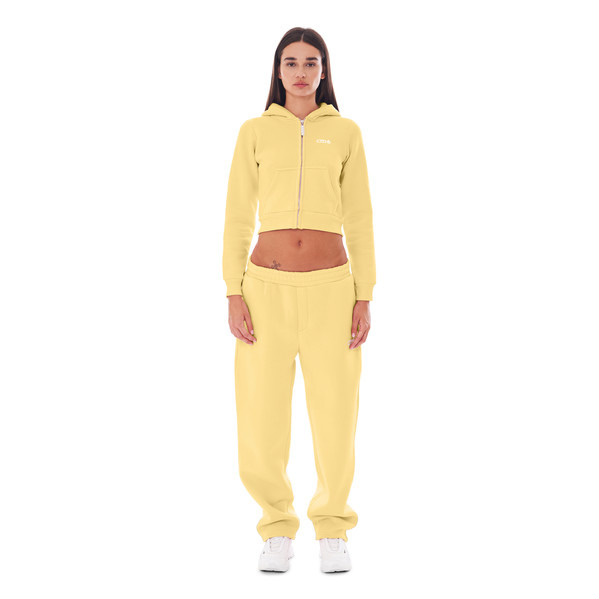 CROPPED ZIP UP BUTTER YELLOW