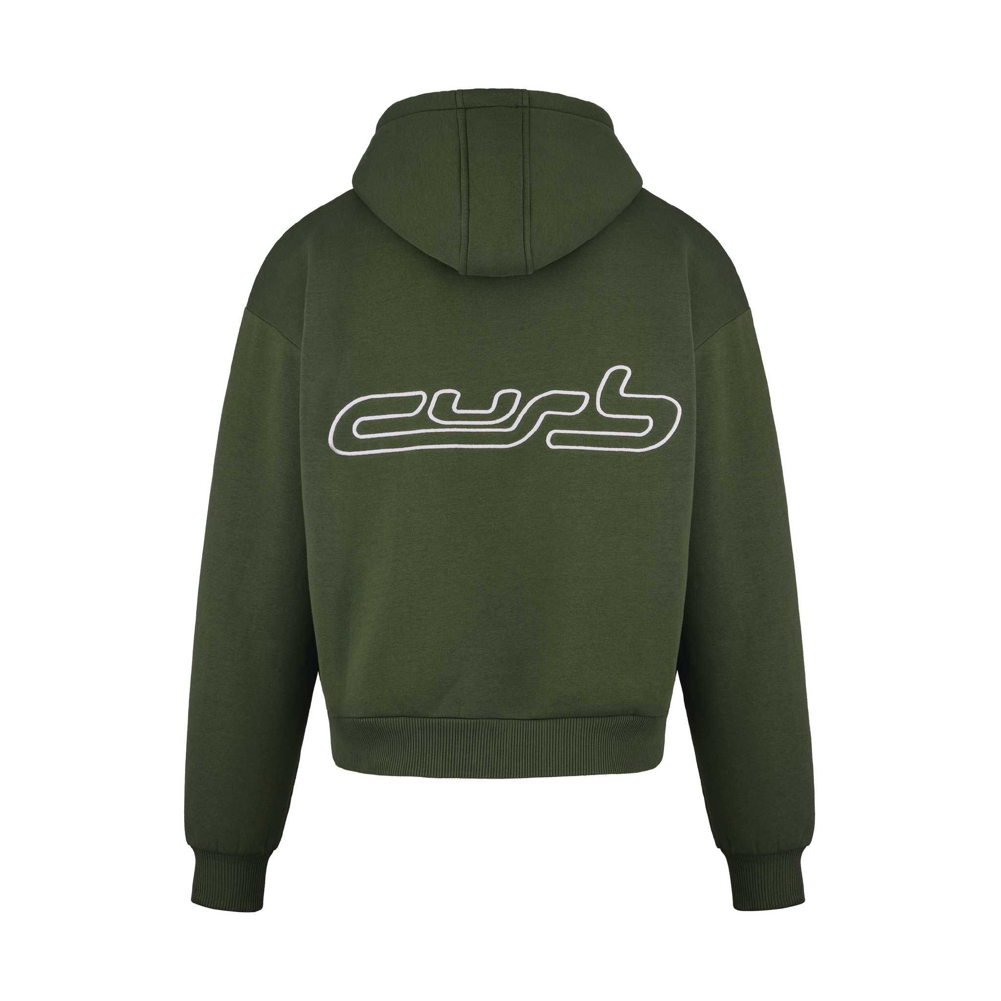 OUTLINE EMBROIDERY ZIP-UP KHAKI